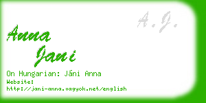 anna jani business card