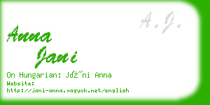 anna jani business card